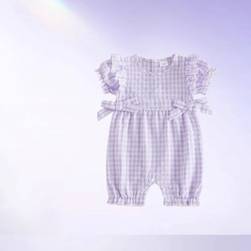 Summer New Arrival Baby Girls Plaid Onesie photo 4