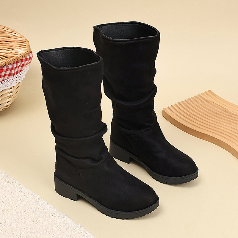 Korean-style Velvet-lined High-top Kids' Fashion Boots photo 3