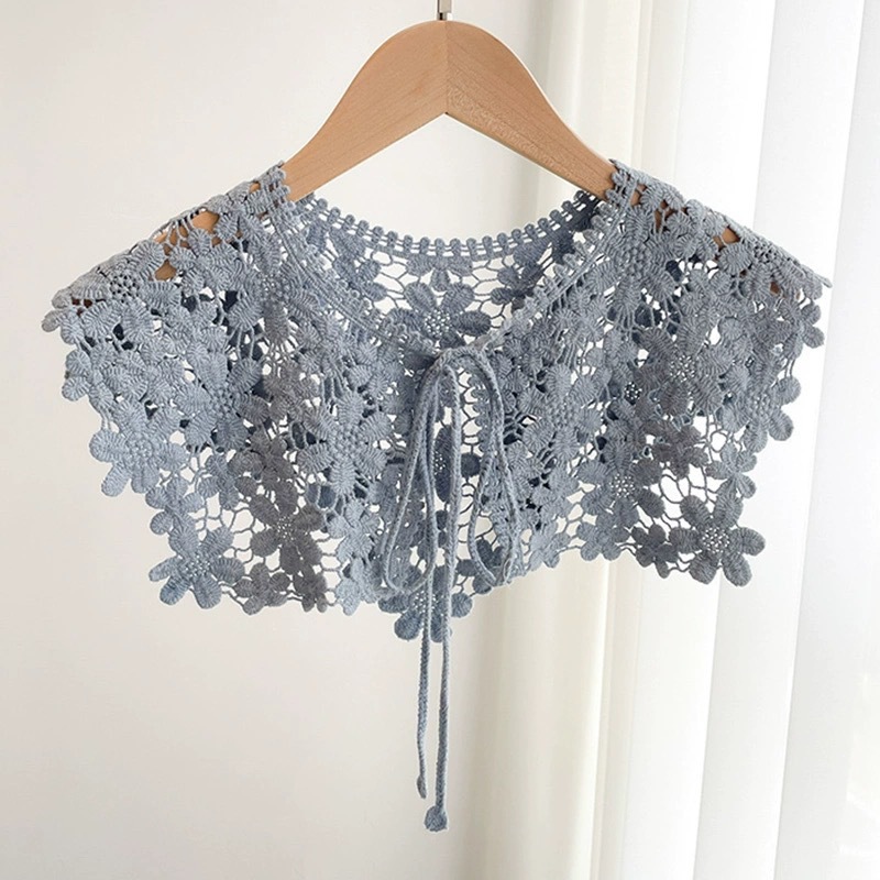 French-style Bow Tie Faux Collar Tulle Shawl photo 4