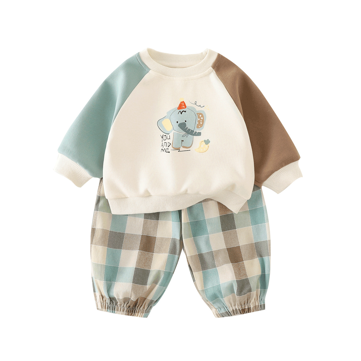 Plaid Top And Pants Set For Baby Boys photo 6