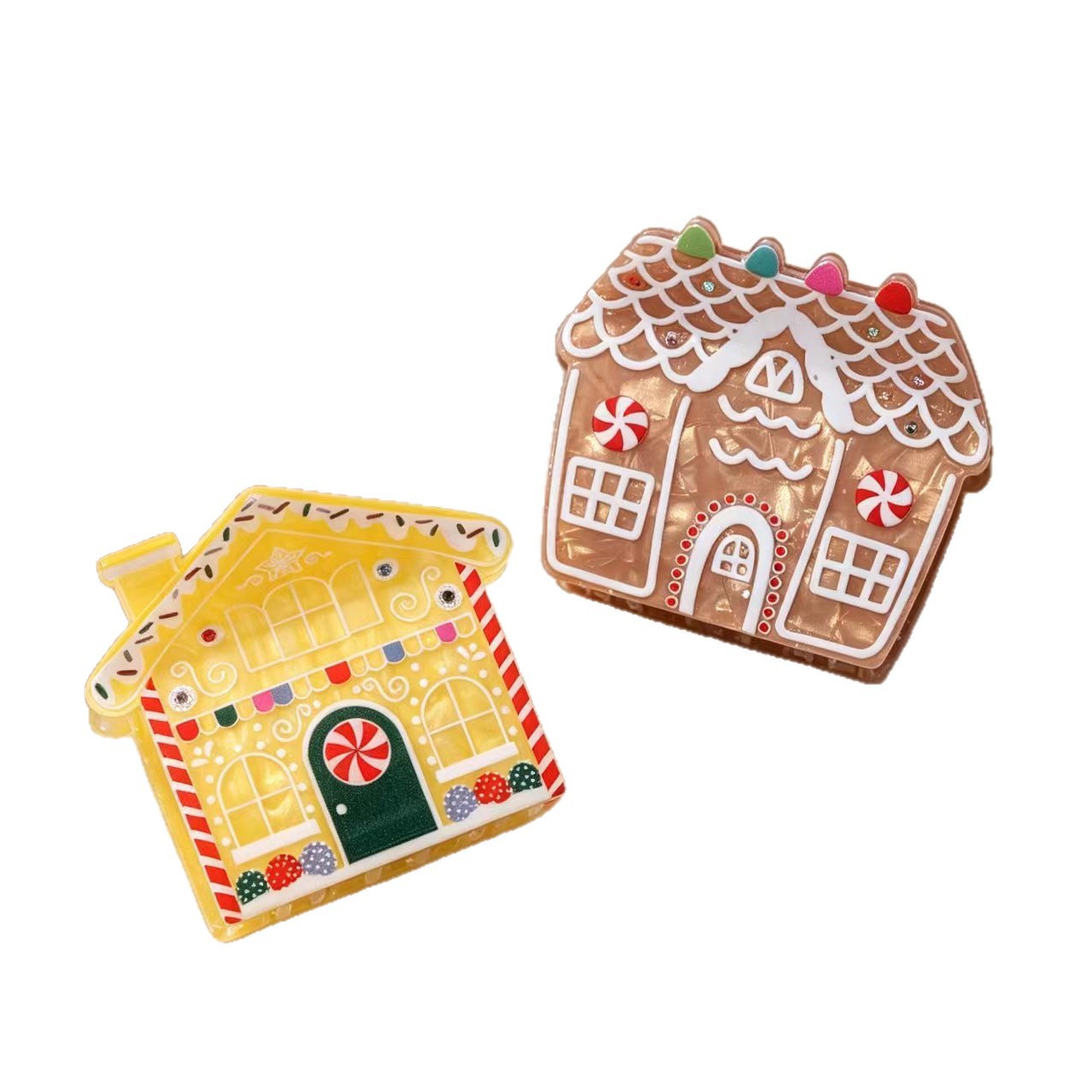 Christmas-themed Gingerbread House Hair Clip With Wispy Bangs photo 5