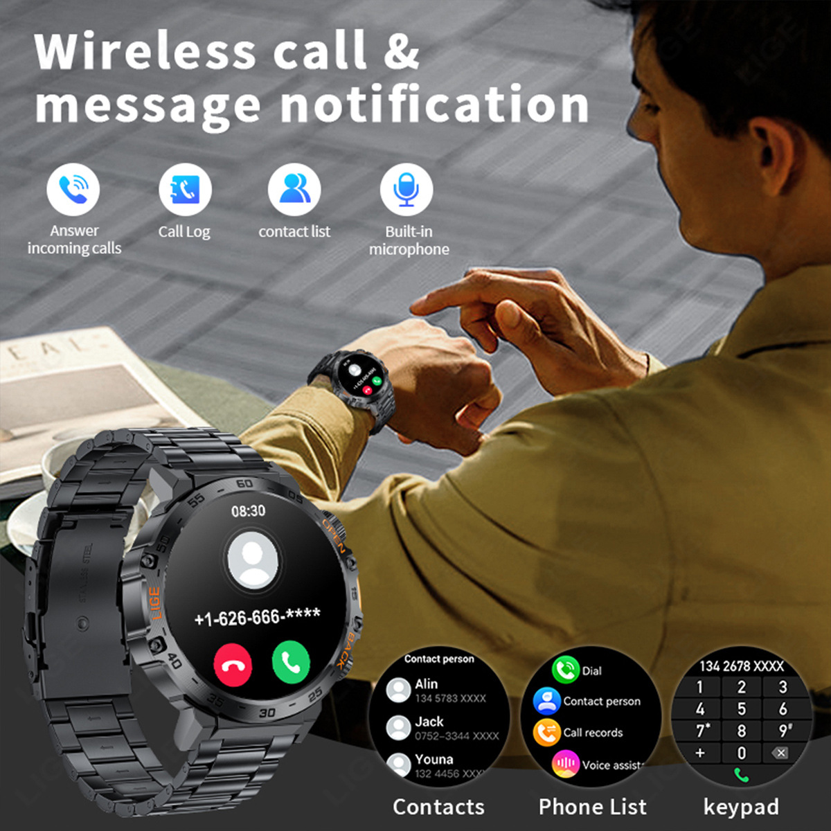 Smartwatch With Heart Rate Blood Pressure Bluetooth Calling And Customization photo 6