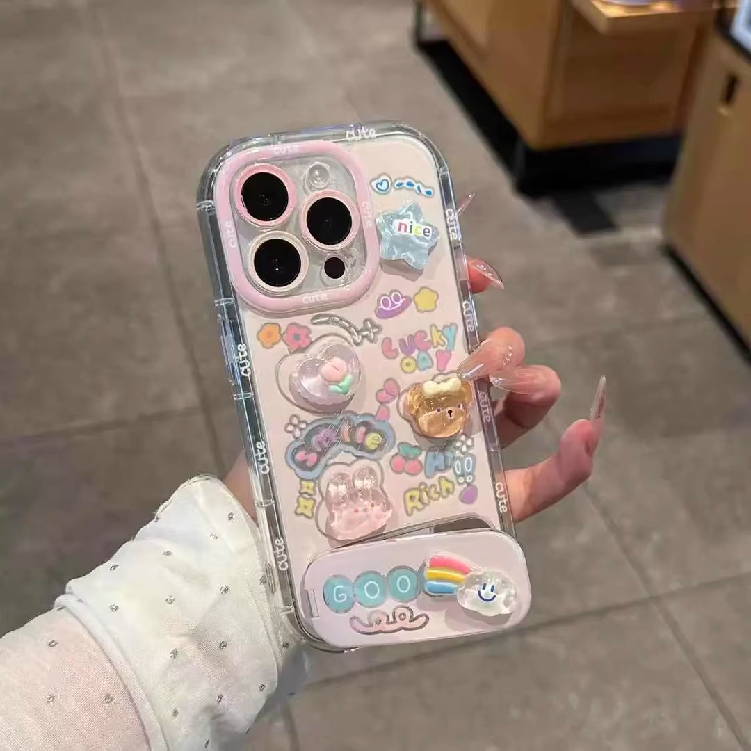 3D Little Bear Rainbow Lucky Phone Case photo 4