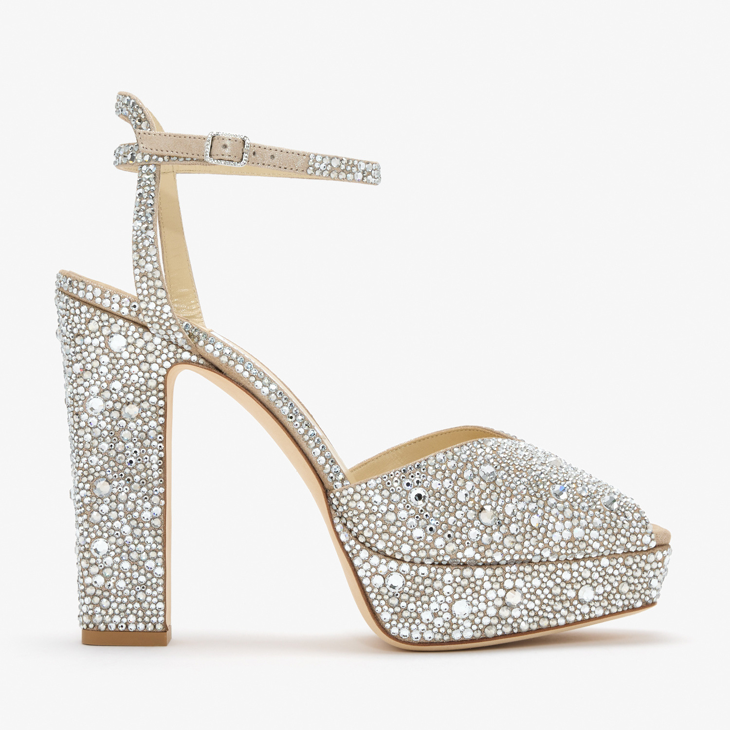 Rhinestone-decorated Fish-mouth High-heeled Sandals With A Thick Sole Featuring A Chunky Heel Design For Women photo 6