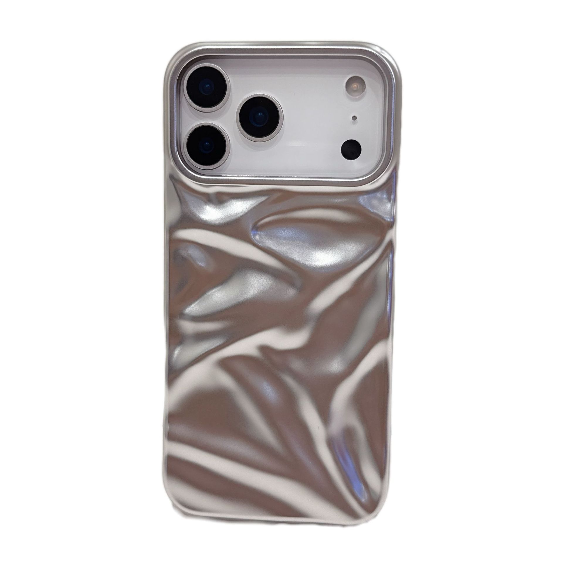 Matte Electroplated Silver Pleated Phone Case photo 4