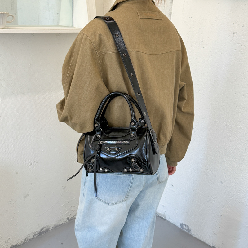 Handbag With Tassel And Stud Detailing Biker-style Shoulder Bag Crossbody Underarm Pillow Bag photo 8