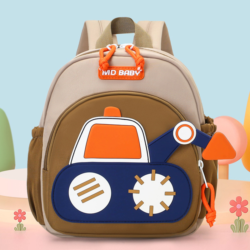 Cute Childrens Backpack Early Education Little Excavator Casual Shoulder Bag photo 4
