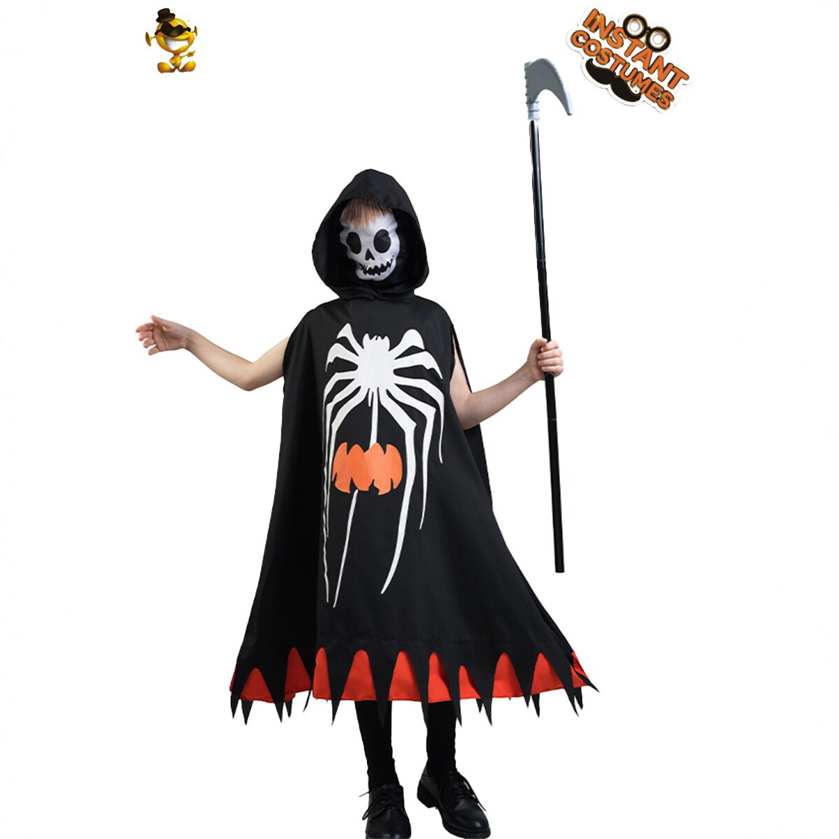 Halloween Party Costume Kids Cloak Pumpkin Spiderweb Skull Ghost Monster Cape photo 4