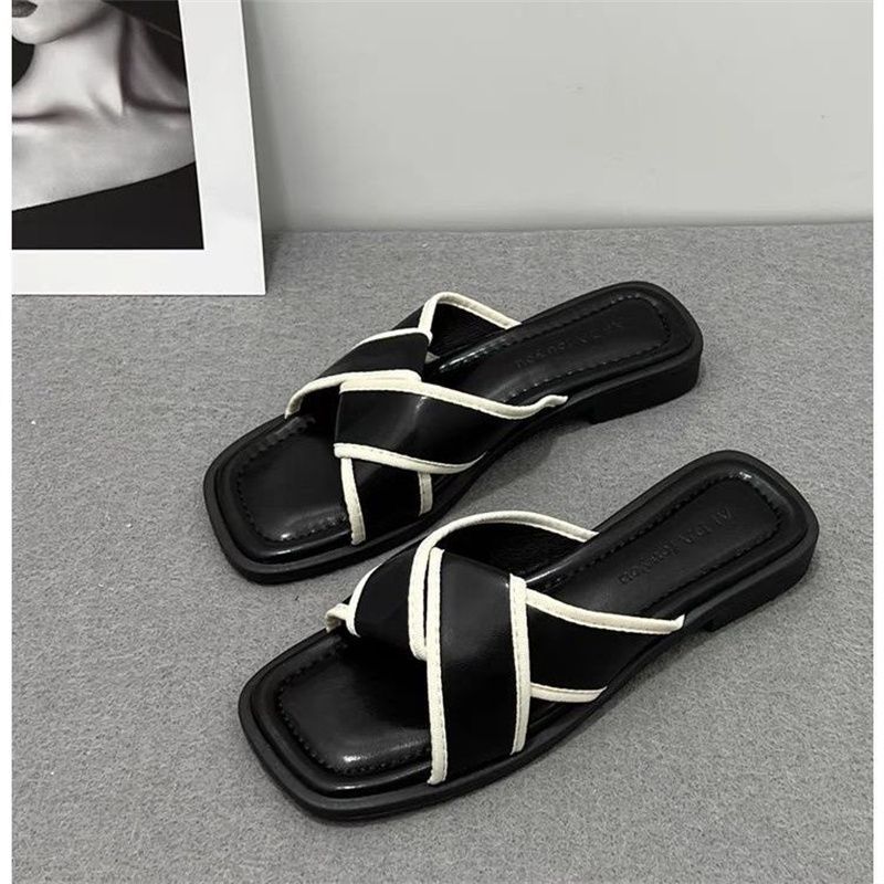 Women's Summer Outdoor Indoor Flat-Heeled Instagram-Style Cross-Strap Sandals photo 5