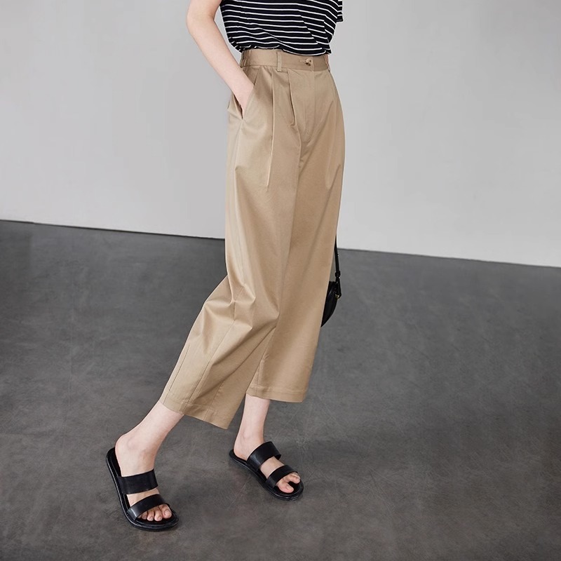 High-waisted Wide-leg Slimming Versatile Straight-leg Utility Pants photo 6