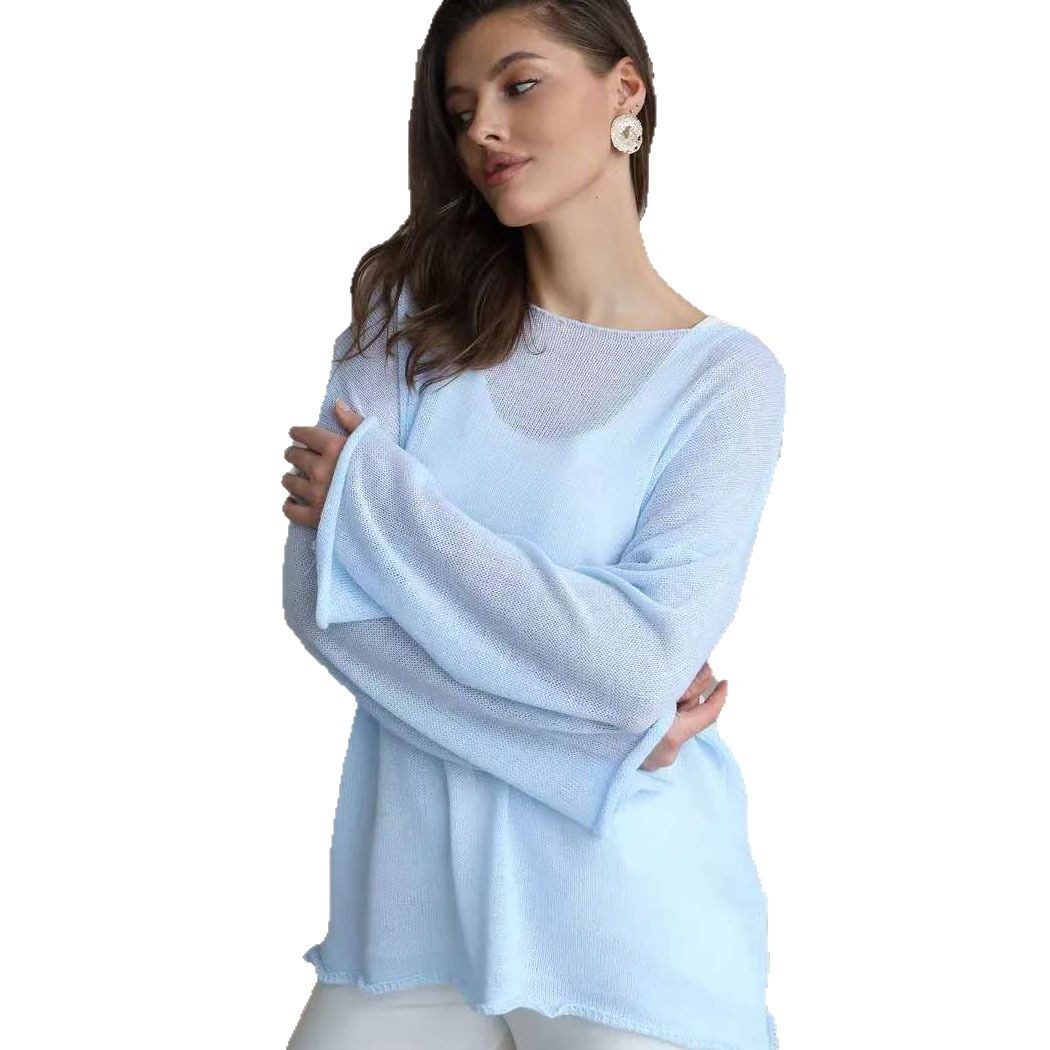 New Women's See-through Openwork Knit Sweater photo 3