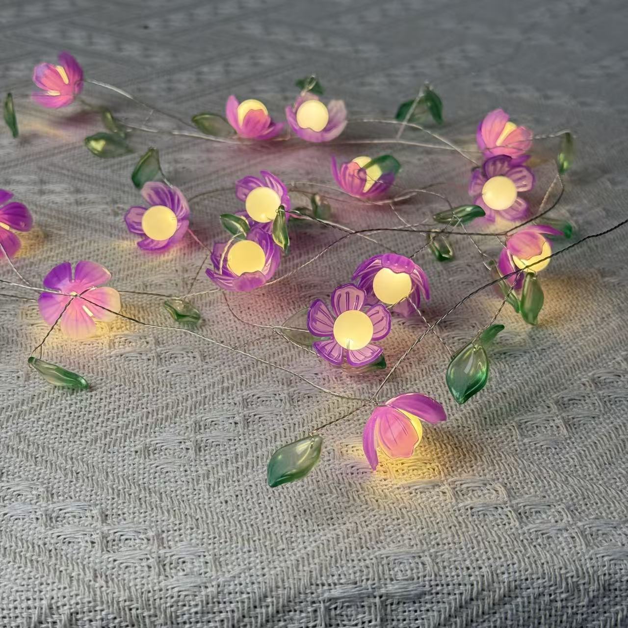 Artificial Peach Blossom LED Copper Wire String Lights photo 6
