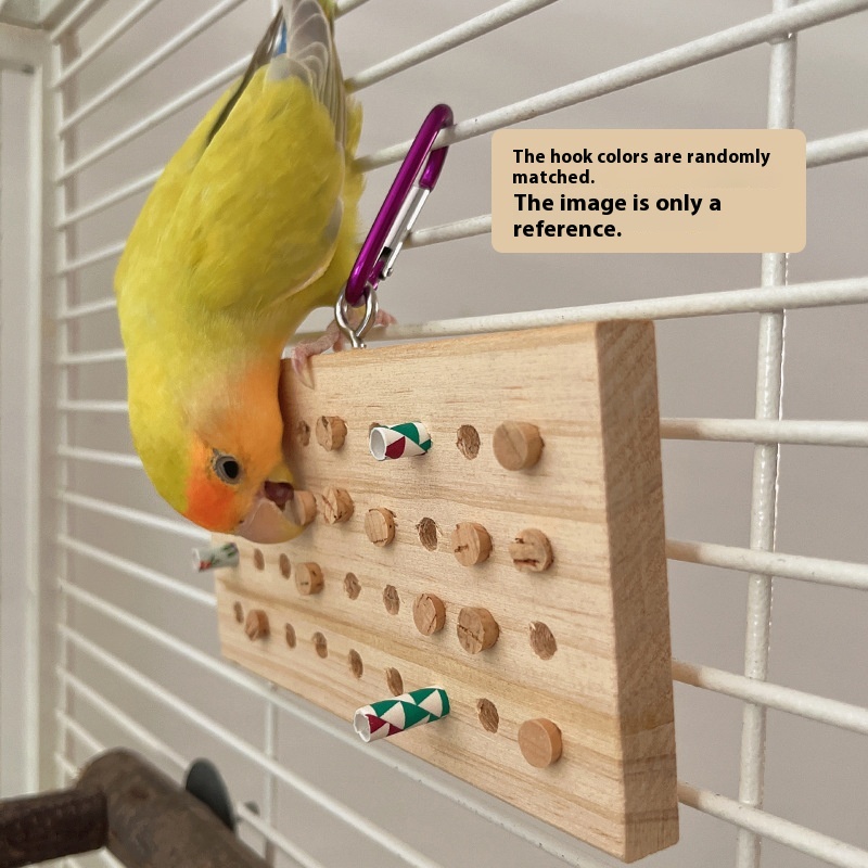 Parrot Toys Training Decompression Hanging Solid Wood Keyboard Toy photo 2