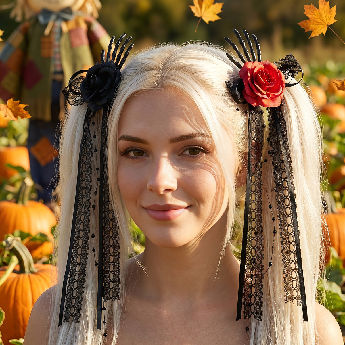 Rose Long Ribbon Side Clip Hair Accessory Party Hairpin photo 7