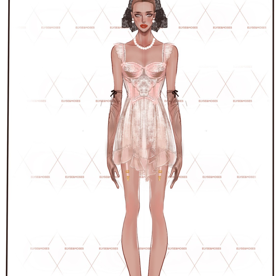 Sheer Mesh Nightgown Underwire Back Closure Polyester photo 2