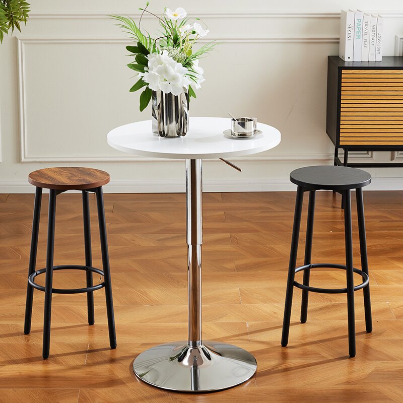Household High-legged Wrought-iron Round Stool photo 1