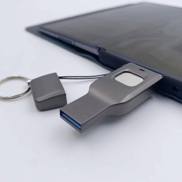 Fingerprint USB Disk Encrypted Data Security Computer Cellphone Dual-use photo 1