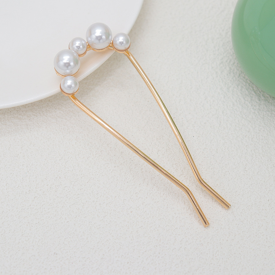 Fashion All-match Simple Pearl U-shaped Hair Clasp photo 6