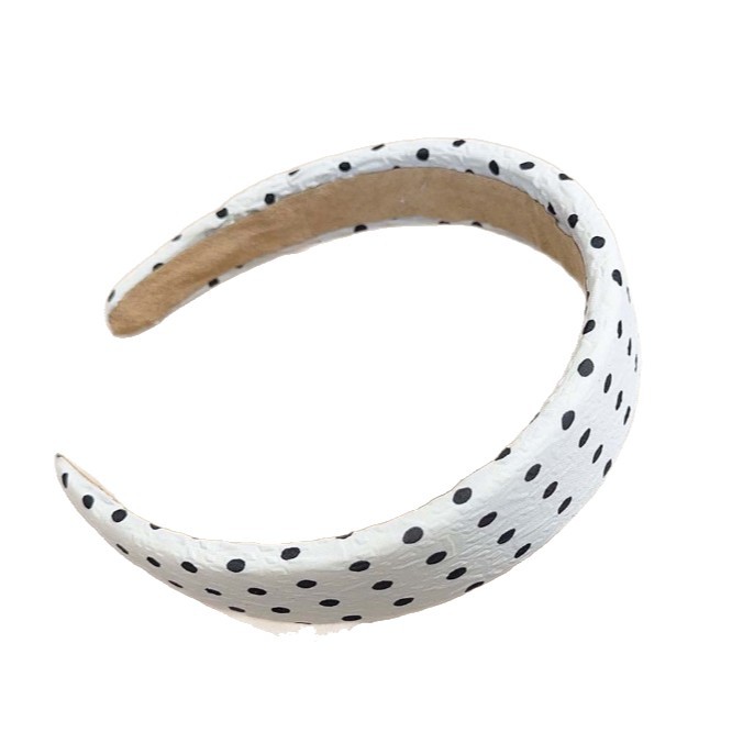 Sweet, Edgy, And Stylish Polka-dot Black-and-white Chiffon Headband photo 7
