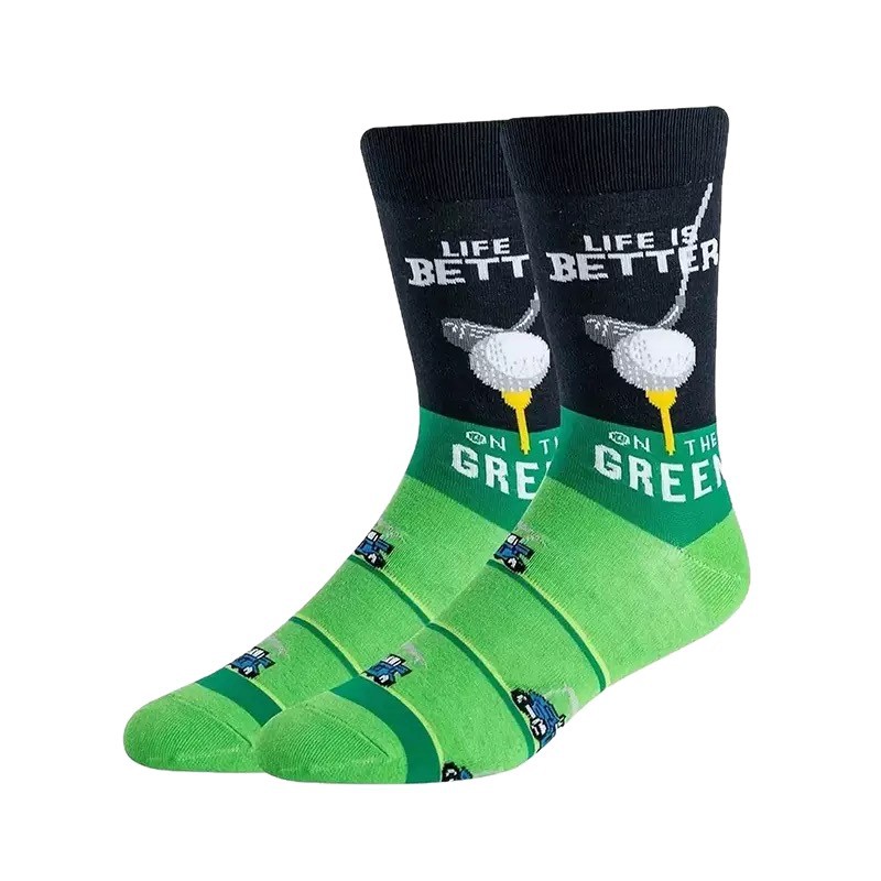 Golf Sports Socks Anti Slip Fun Mid Tube Socks photo 3
