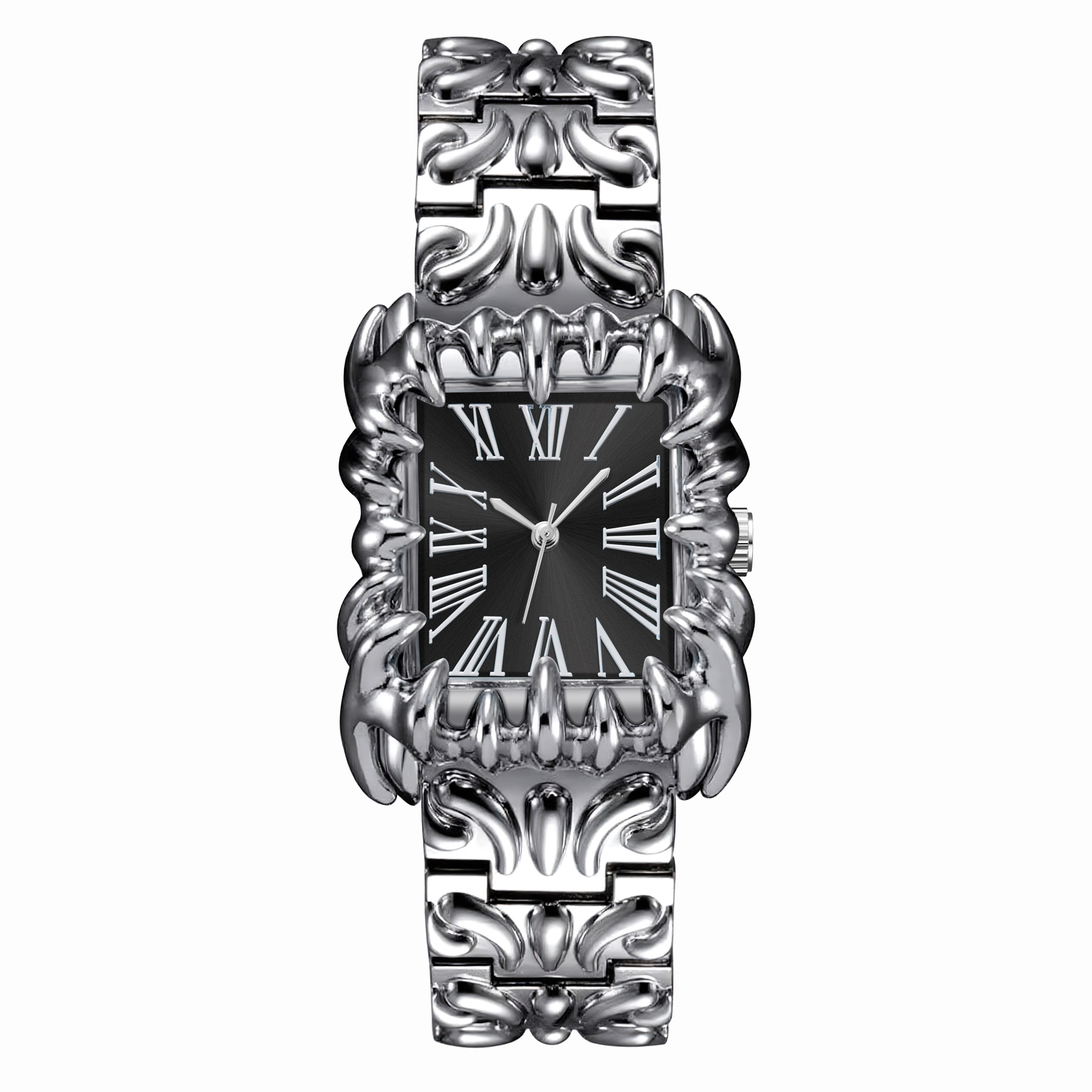 European And American Style Retro Personalized Embossed Irregular Shaped Pointed Claw Mens Watch photo 2