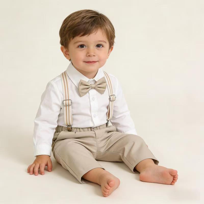 AutumnWinter British-style Boys Suspender Pants Set photo 4