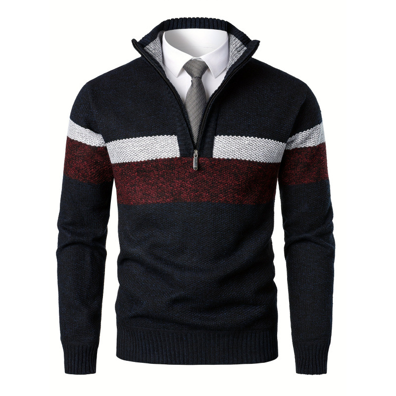 Men's Fleece-lined Mock-neck Sweater photo 1