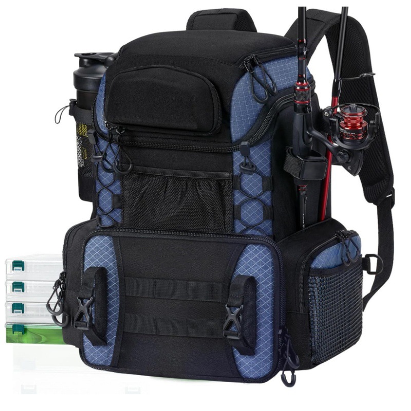 Fishing Tackle Backpack With Waterproof Rain Cover photo 2