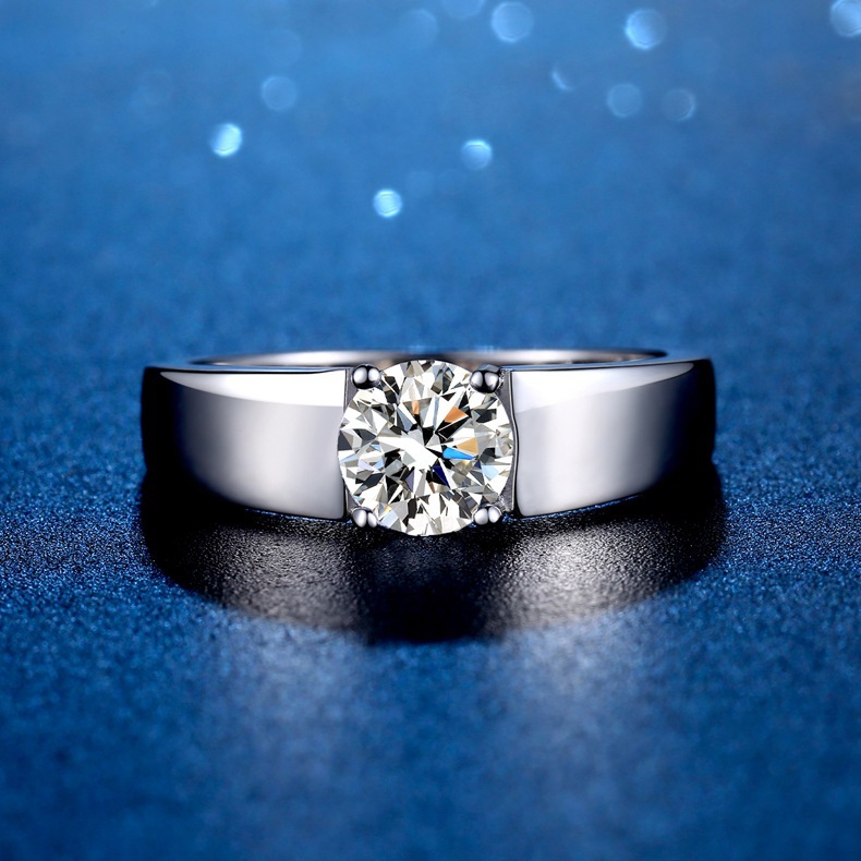 Sterling Silver Moissanite Ring Temperament Adjustable Opening photo 5