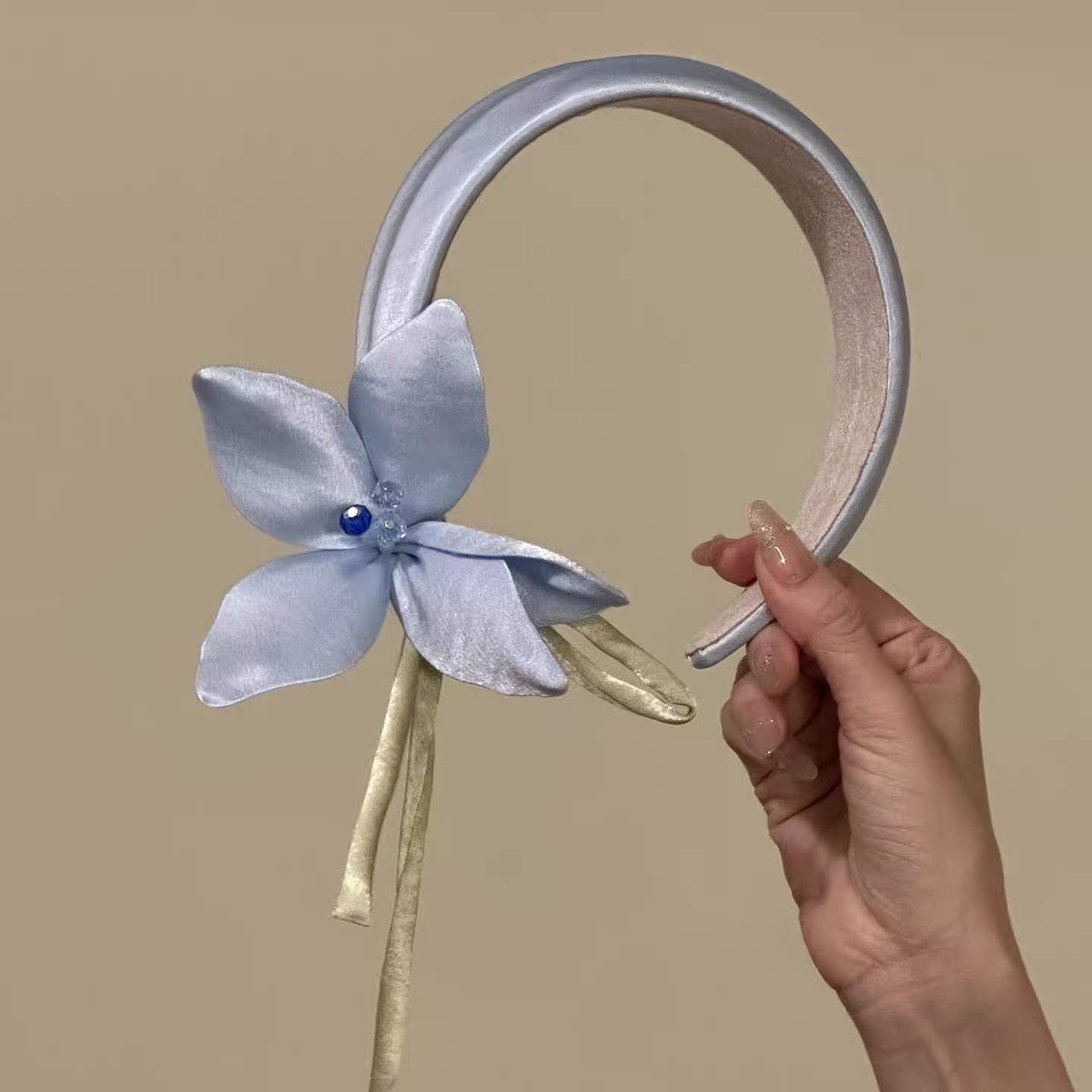Blue Lily Flower Hairband Headpiece photo 2