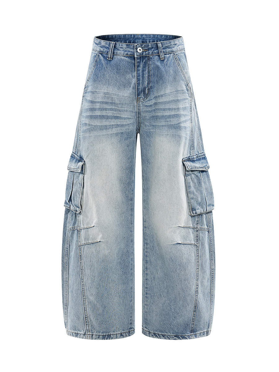 American-style High-street Three-dimensional Pocket Bootcut Jeans photo 4