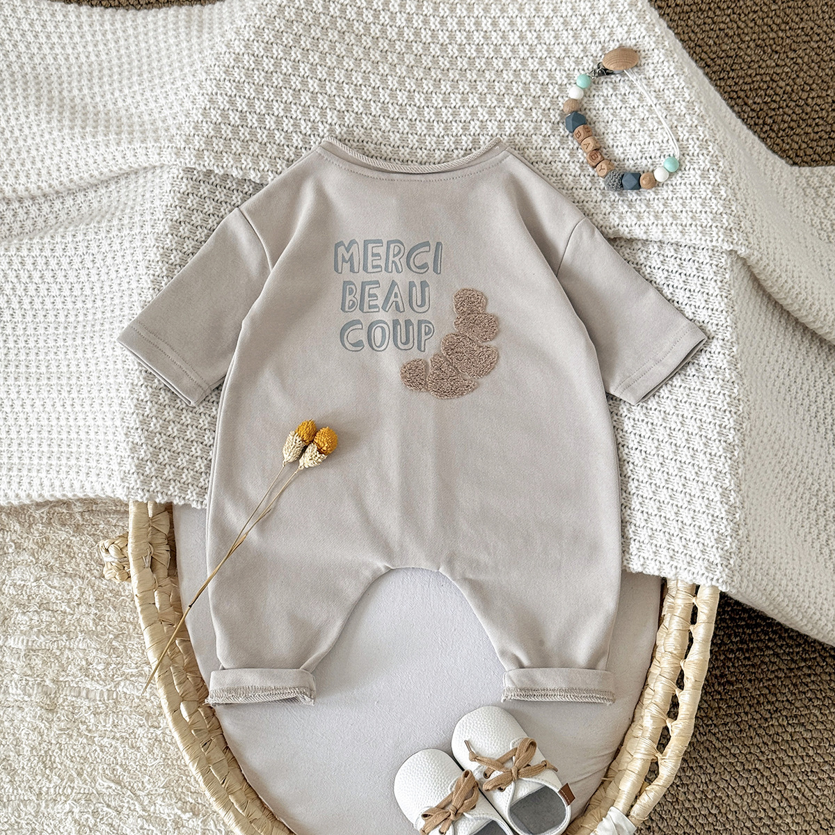 Cute Cotton Knitted Onesie For Infants And Toddlers photo 5