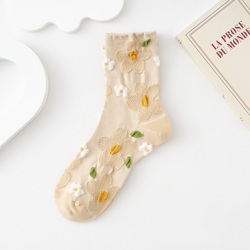 Retro Floral Mid-calf Womens Socks photo 7