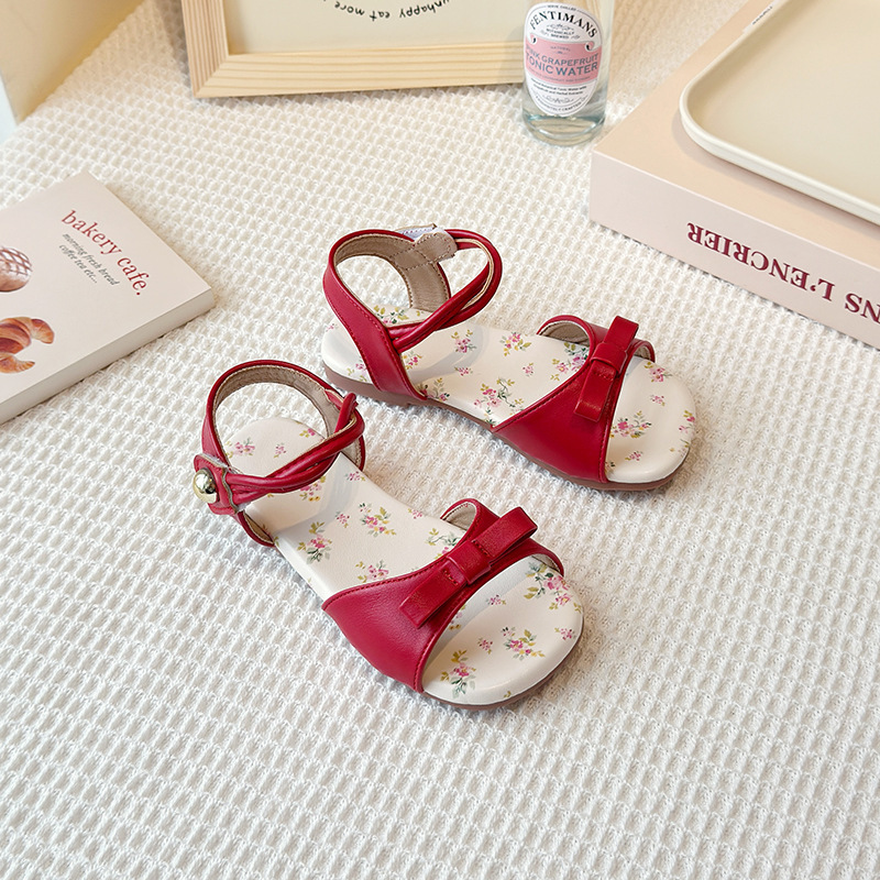Summer New Korean-style Girls Princess Shoes With A Bow And A Strap Across The Foot photo 6