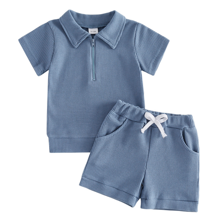 Boys And Girls Two-piece Set With A Lapel Collar And Shorts photo 6