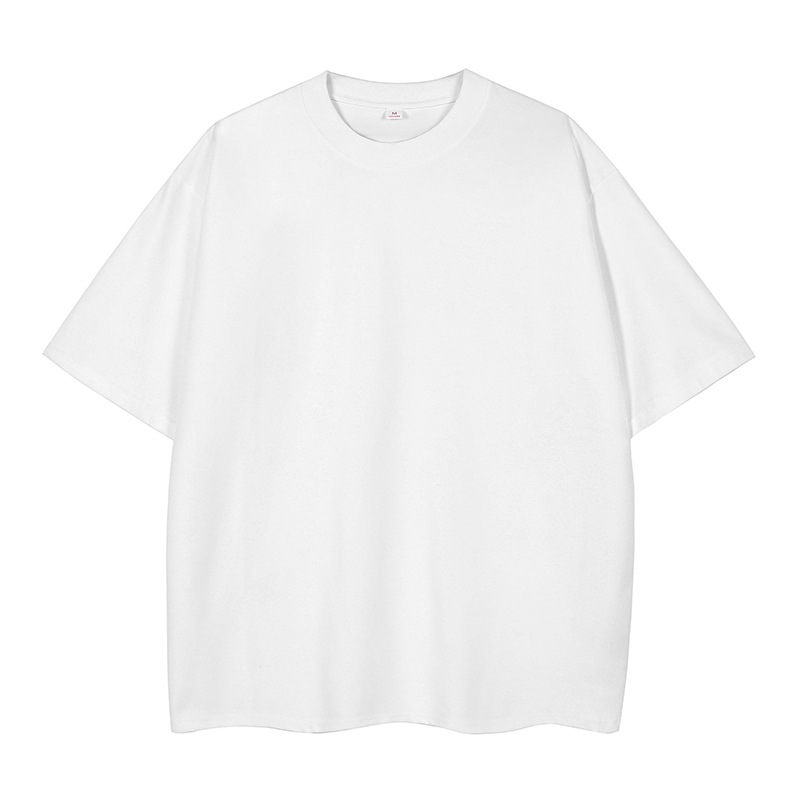 Double Yarn Short Sleeve Sweat-absorbing Cotton T-shirt Top photo 6