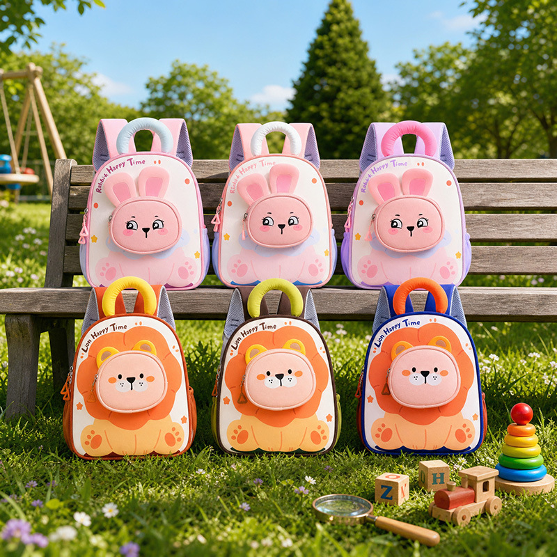 New Cartoon Childrens School Bag Lightweight And Cute For Girls photo 1