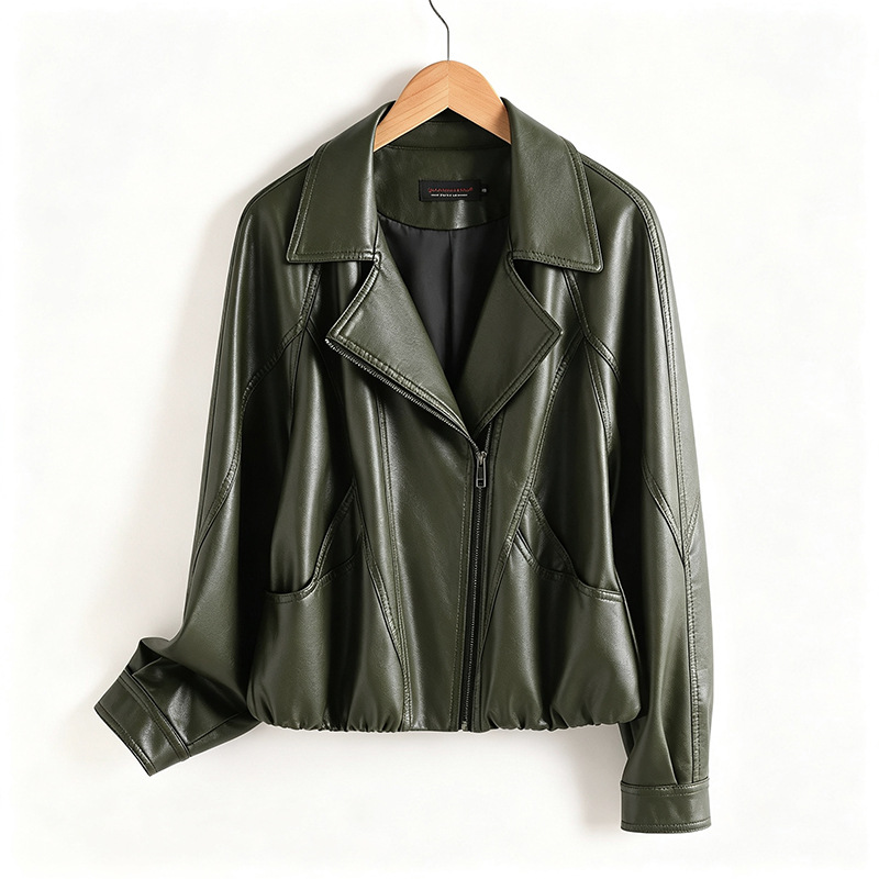 Korean-style Short Leather Jacket For Women photo 5