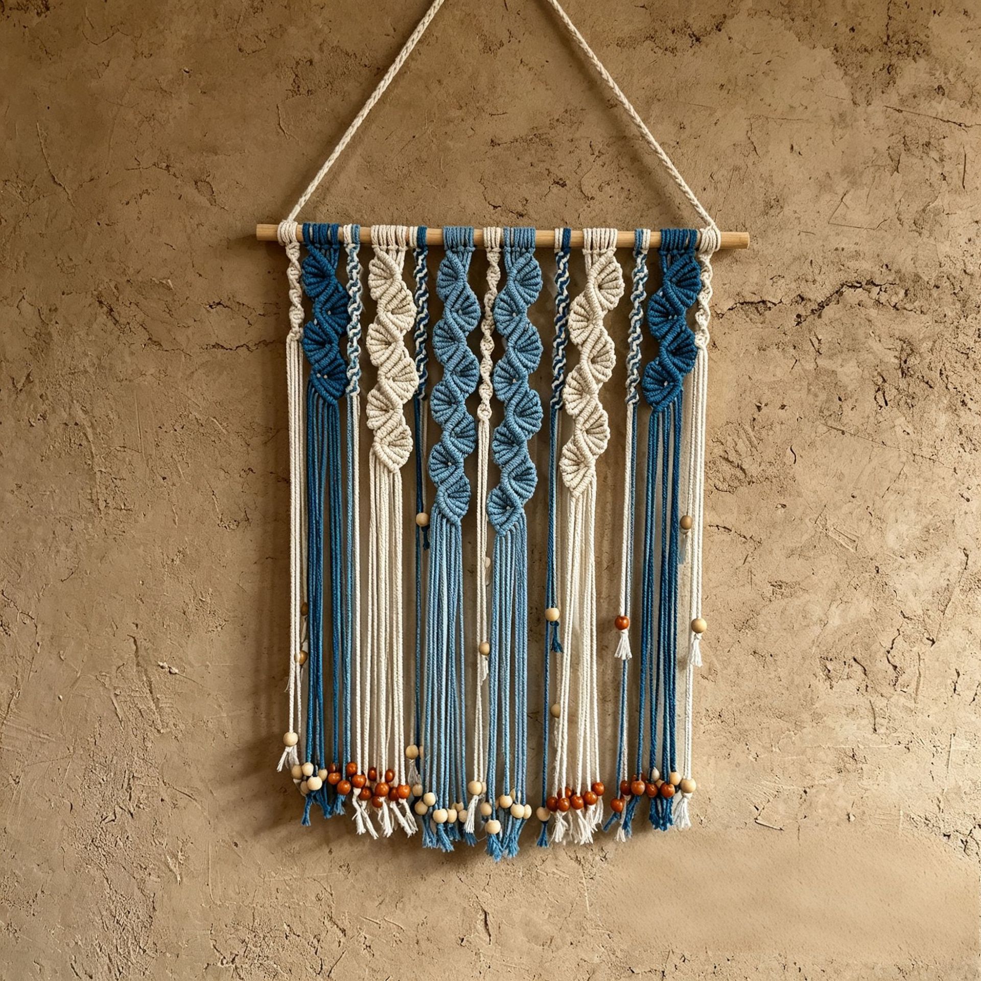 Handmade Cotton Rope Braided Lace Tassel Tapestry photo 4