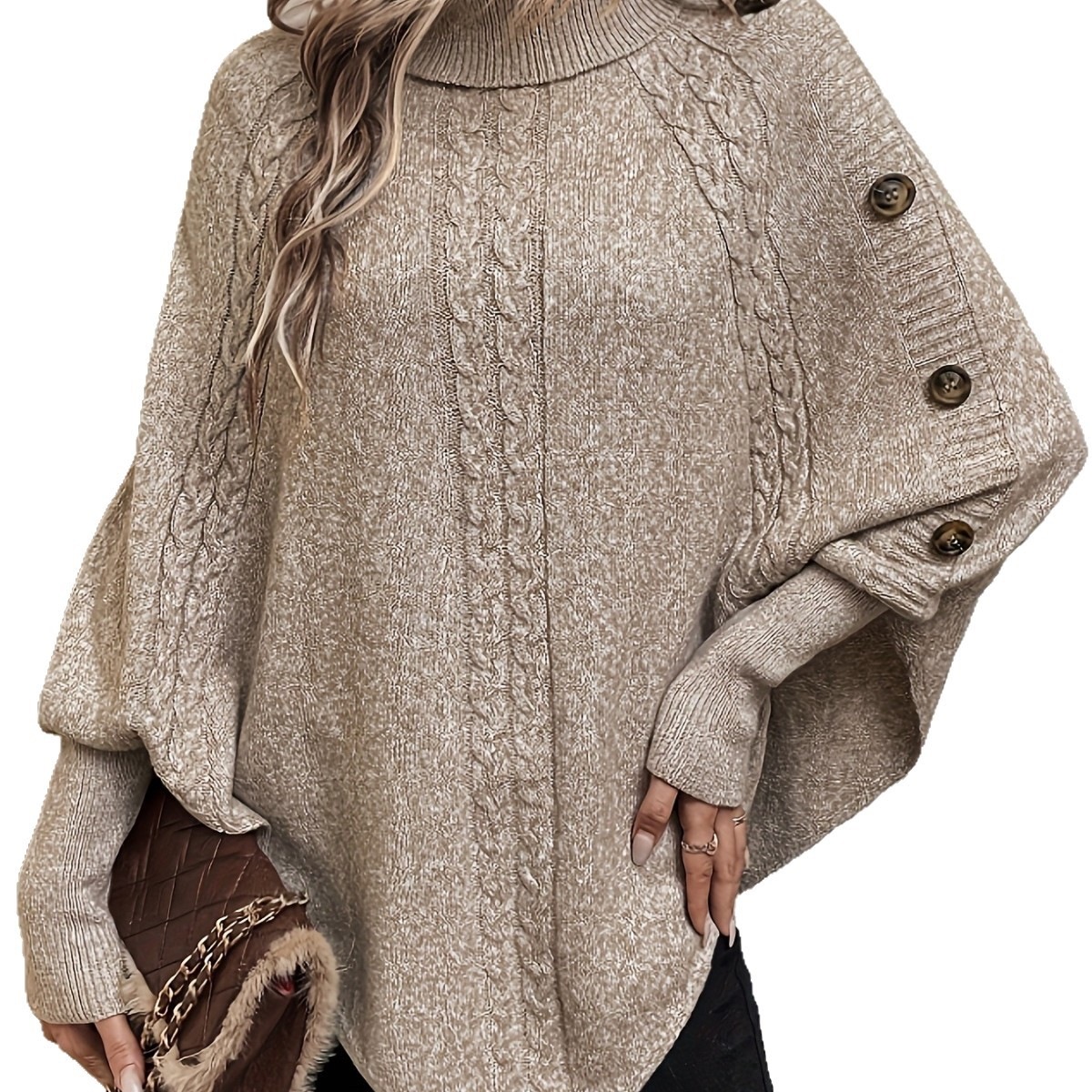 Women's Solid-Color Long-Sleeve Loose Sweater photo 6