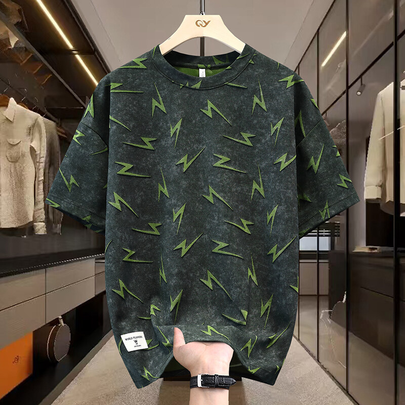 Short Sleeve Round Neck Loose Top Men photo 7