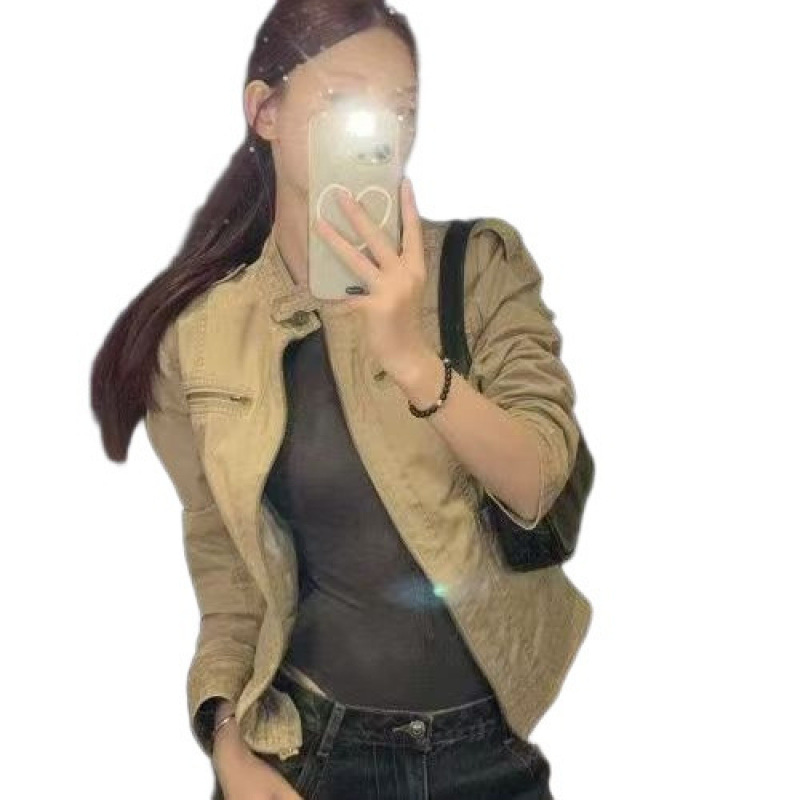 Women's American-style Stand-collar Short Jacket photo 4