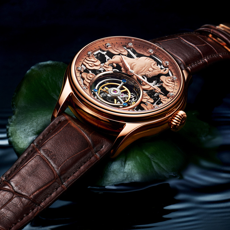Double-sided Gemstone Glass Mechanical Watch photo 3
