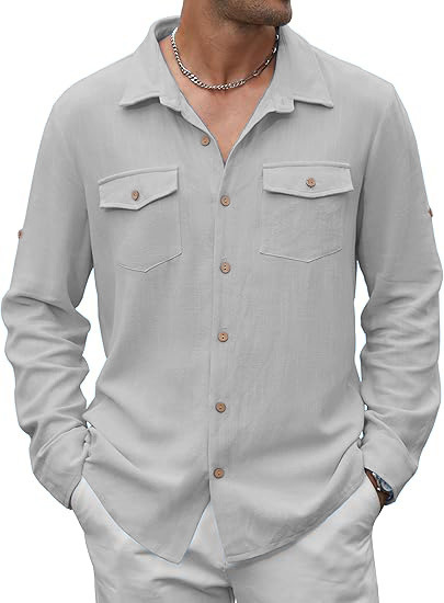 Men's Spring And Autumn Casual Long-Sleeved Shirt photo 5
