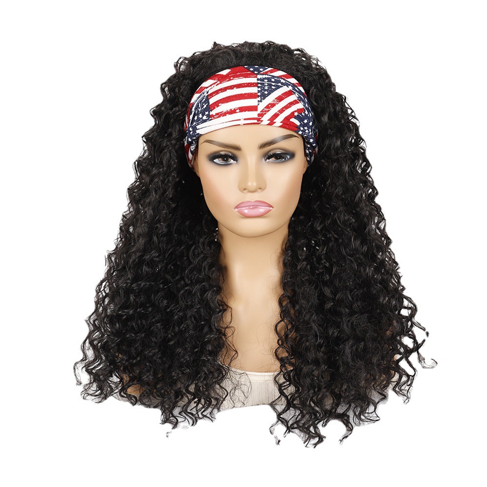 Cross-border Wigs African Womens Black Long Curly Hair photo 5