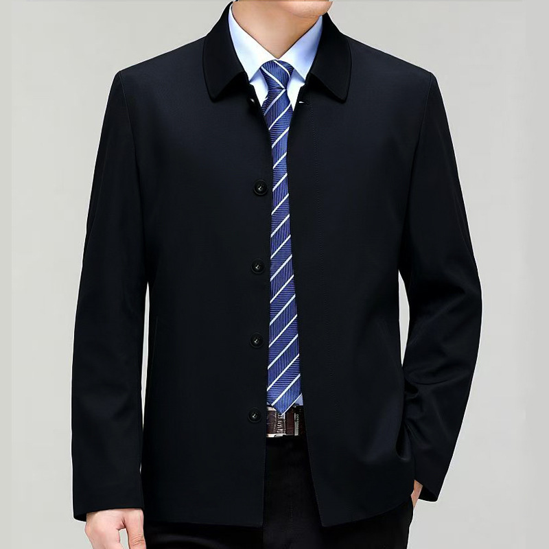 Turn-down Collar Business-casual Jacket For Middle-aged Men photo 5