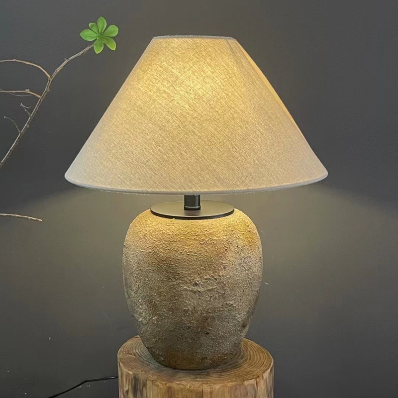 Wabi-sabi-style Ceramic Vintage Art Table Lamp photo 1