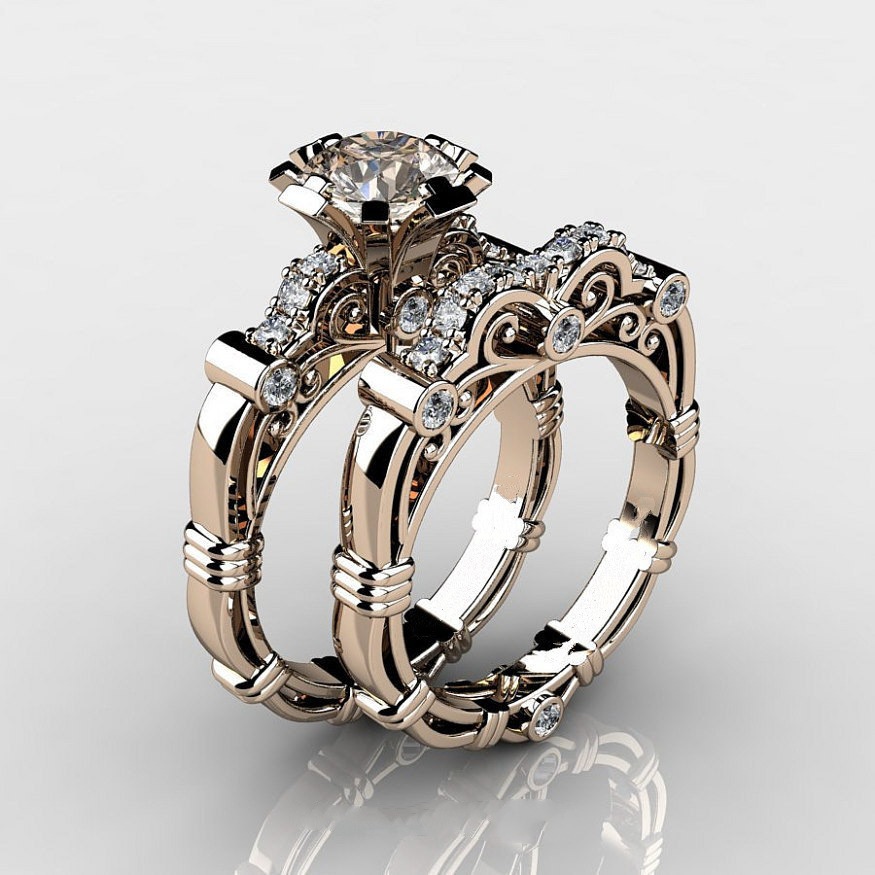 Retro-style Creative Engagement Rings For Couples In Europe And The US photo 3