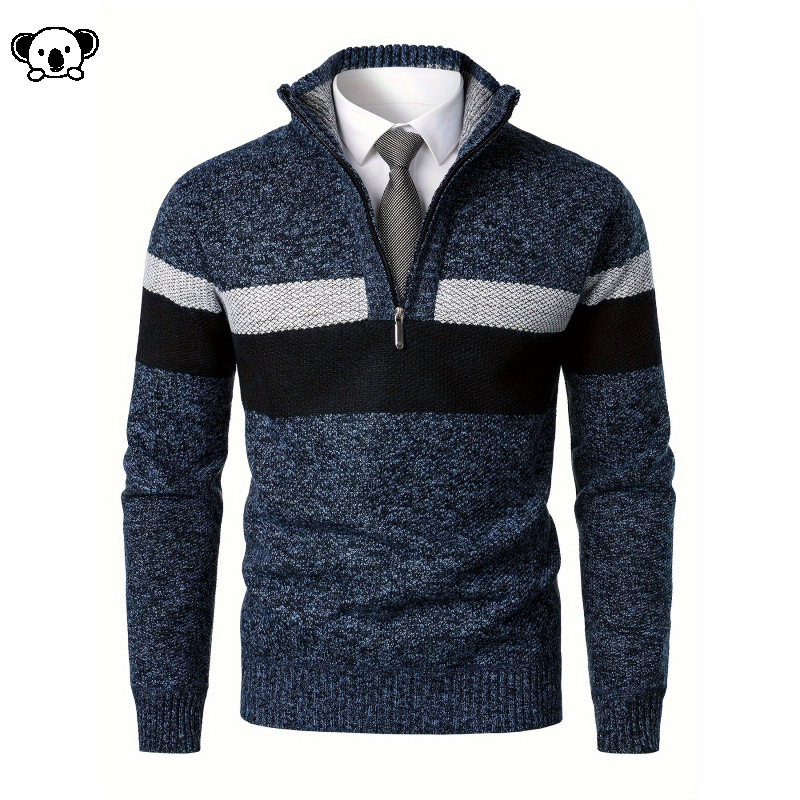 Men's Fleece-lined Mock-neck Sweater photo 3