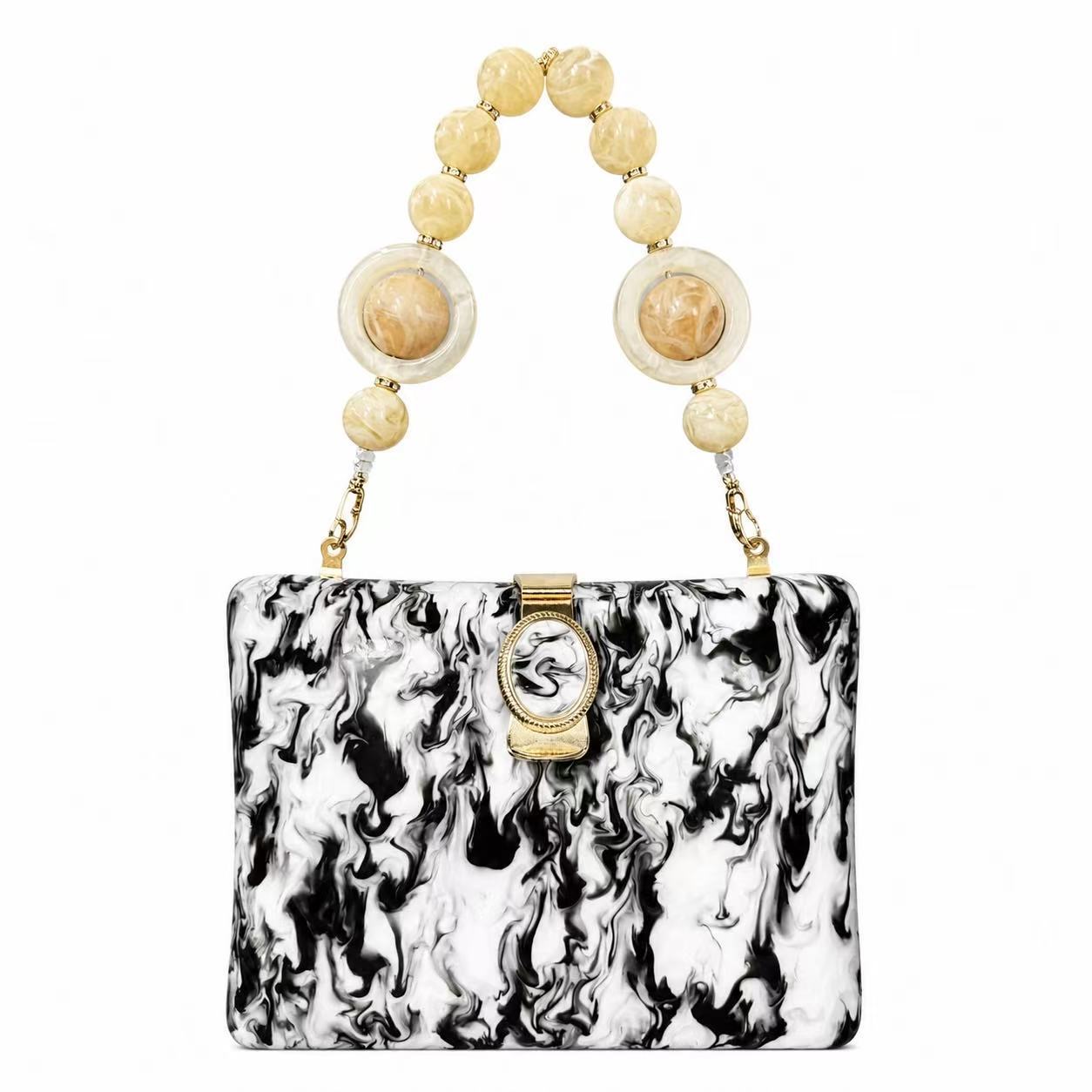 Womens Shell-beaded Evening Bag With A Pearlescent Finish photo 2